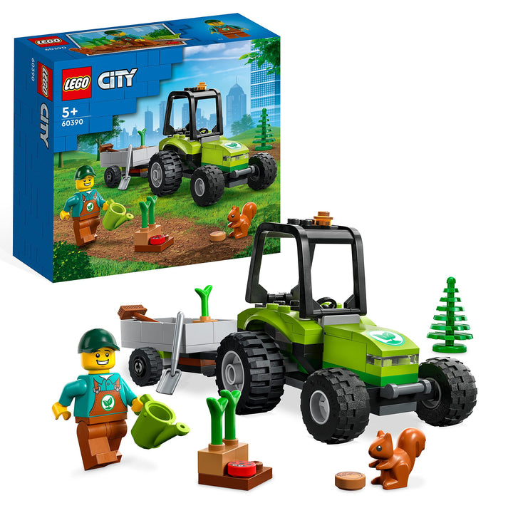 LEGO 60390 City Kleintraktor, Spielzeug-Traktor mit Anhänger, Fahrzeug zum Bauernhof-Set mit Gärtner