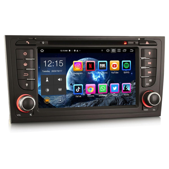 Erisin 7 Zoll 8-Kern 4GB RAM 64GB ROM Android 14 Autoradio Bluetooth GPS Navi CD Player für Audi A6
