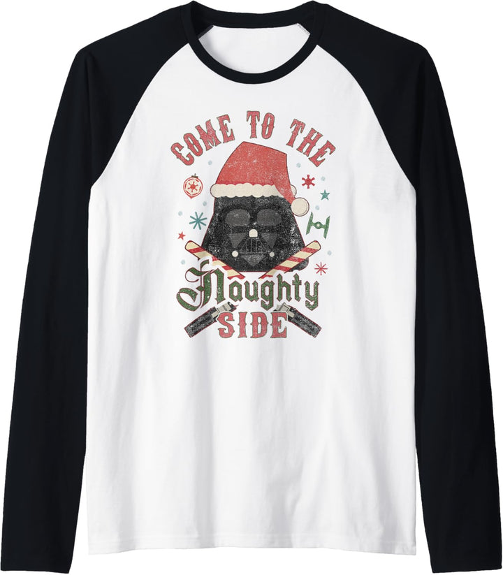 Star Wars Christmas Darth Vader Come To The Naughty Side Raglan