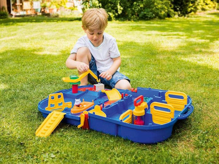 Aquaplay 8700001516 - Wasserbahn Set "Schleusenbox", 27-teilig Single, Single