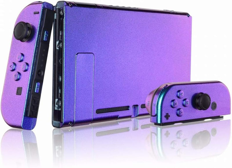 eXtremeRate Hülle Case für Nintendo Switch Joycon/Konsole, Rückgehäuse&Kickstand für Switch Console,