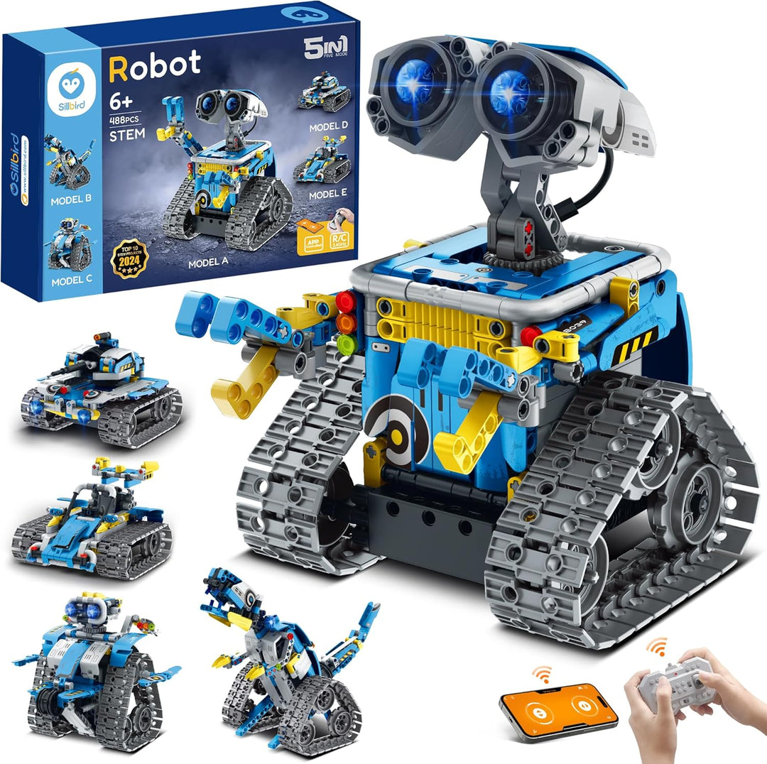 Sillbird Technik Roboter Kinder Bauspielzeug, Programmierbarer Roboter Bausatz, Ferngesteuerte Robot
