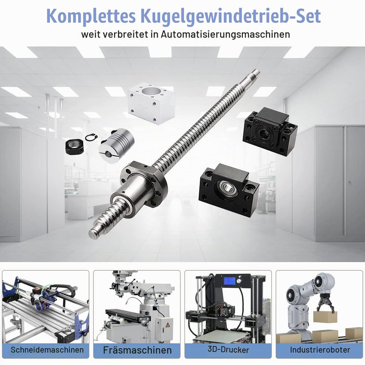 CNCMANS SFU1204 Kugelumlaufspindel SFU1204 800mm Edelstahl Ball Screw Gewindespindel mit Bearbeitete