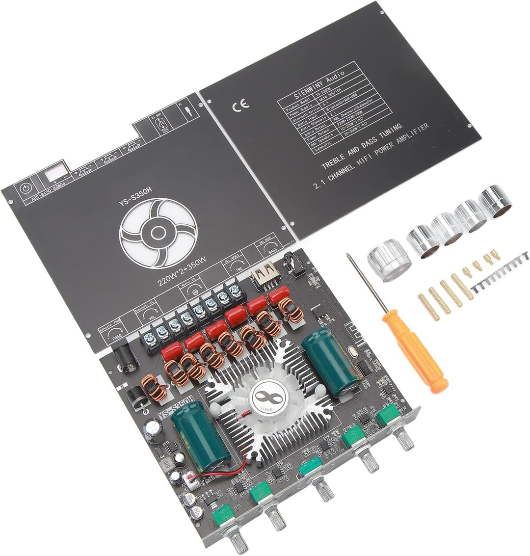 XY S350H 2 X 220W Bluetooth -Leistungsverstärker -Karte, 350W -Subwoofer, 360 ° Unendliches Tuning,