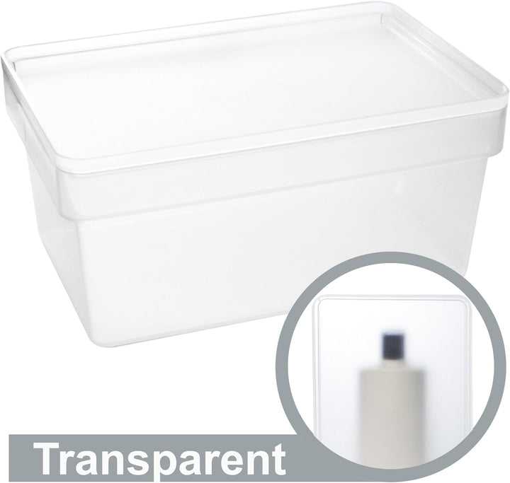 9x Ordnungsbox Deckel stapelbar DINA4-Format 36,5x26x12cm 11L Ordnungskorb Milchig-transparent 9 Stü