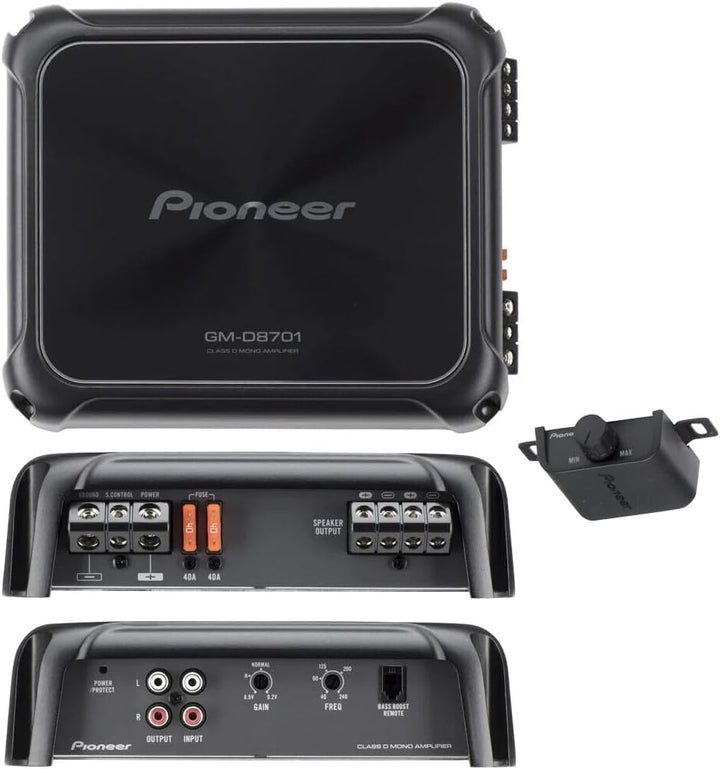 Pioneer GM-D8701 Class-D-Mono-Verstärker mit fernbedienbarem Bass Boost (1.600 W), Sensor für Lautsp