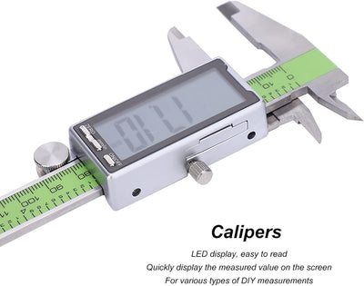 Fafeicy 150mm Digitaler Messschieber mit LED-Display, hochfestes elektronisches Lineal aus Edelstahl