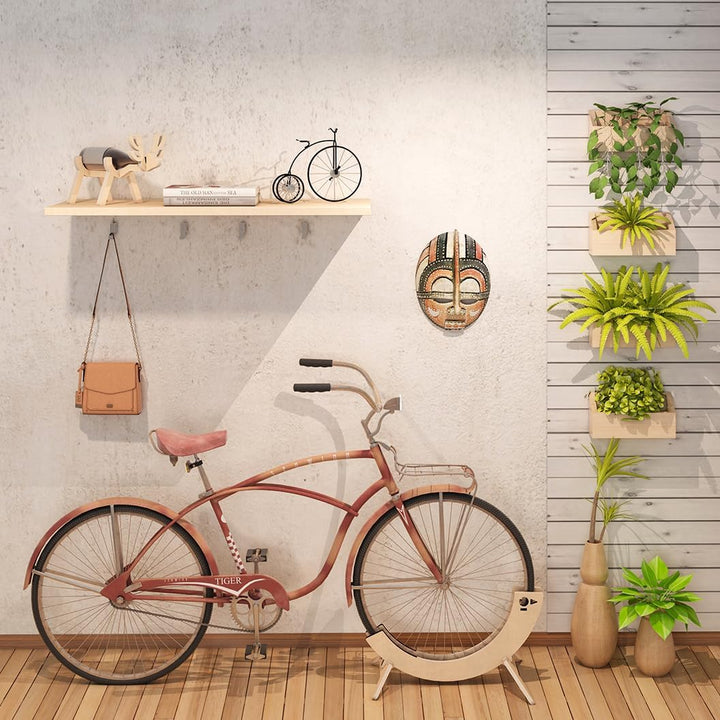 Tori Fahrradträger, verstellbar, freistehend, aus Holz, für Räder mit einer Dicke von 2,7 cm bis 9,6