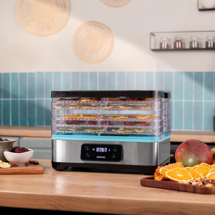 Cecotec VitaDry Pro Lebensmitteldehydrator, 300 W, Fruchtdehydrator mit 5 Ablagen, höhenverstellbar,
