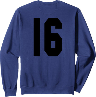 # 16 Team Sports Trikot vorne & hinten Number Player Fan Sweatshirt