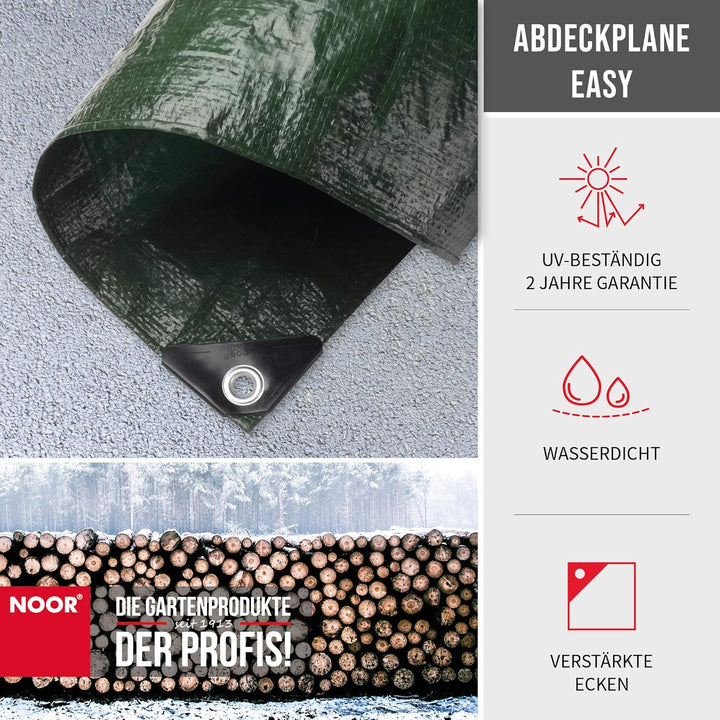 NOOR Abdeckplane Easy 90g/m² I 600 x 800 cm I Allzweckplane für Schutz vor Witterung I Ideal geeigne