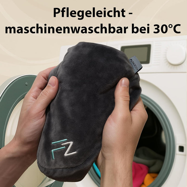 FLOWZOOM AIR Nackenkissen aufblasbar mit Kapuze - Reisekissen - Schnell aufblasbares Reise - Flugzeu