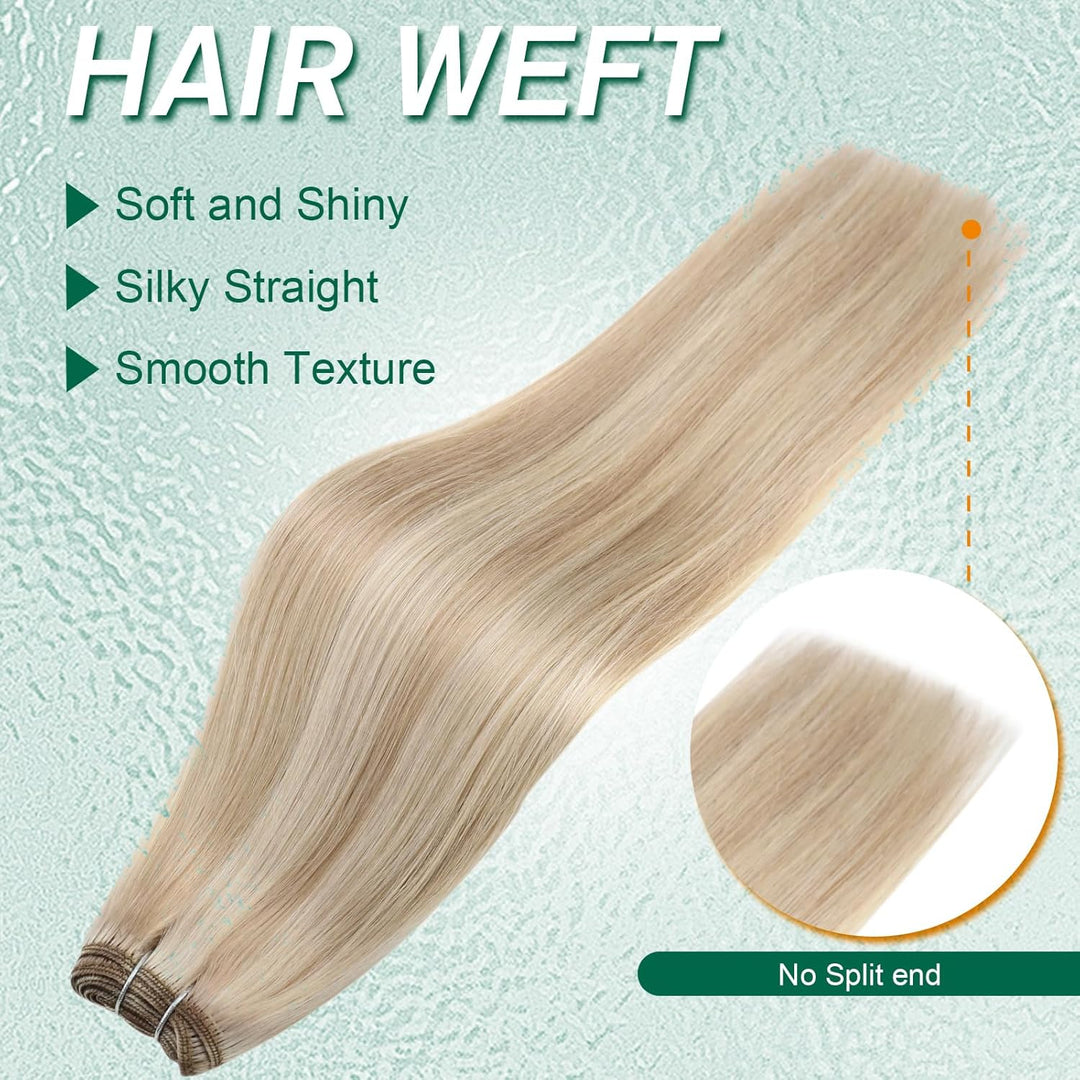 Easyouth Tressen Echthaar Remy Haartressen Echthaar Extensions Blond Tressen Haar Extensions Aschblo