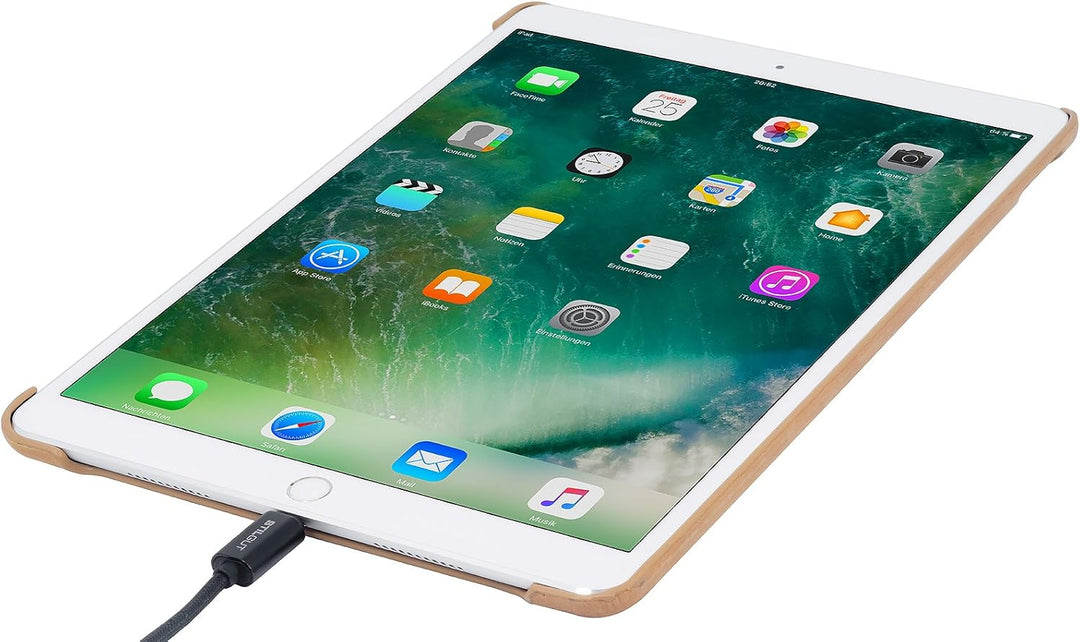 StilGut Leder-Cover kompatibel mit Apple iPad Pro 10.5" 2017 mit Keyboard Connector, Cognac Vintage,