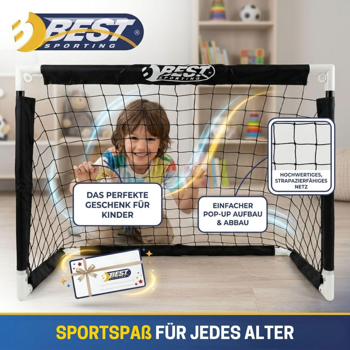 Best Sporting Fussballtor faltbar | Fussballtore für Garten Kinder- wetterfest mit robustem PVC-Gest