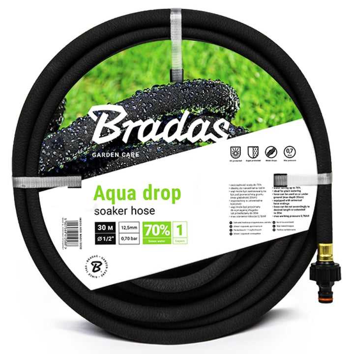 Bradas GARDEN CARE - Bewässerungsschlauch AQUA DROP 1/2 Zoll 30 m - Perlschlauch - Tropfschlauch Bew