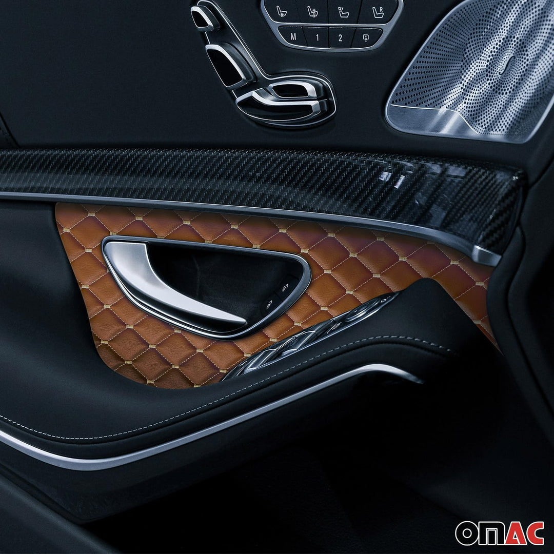 OMAC Geprägte Schwarz Kunstleder Auto Polsterung Leder Patches | Interieur Zubehör mit Diamant-Stich