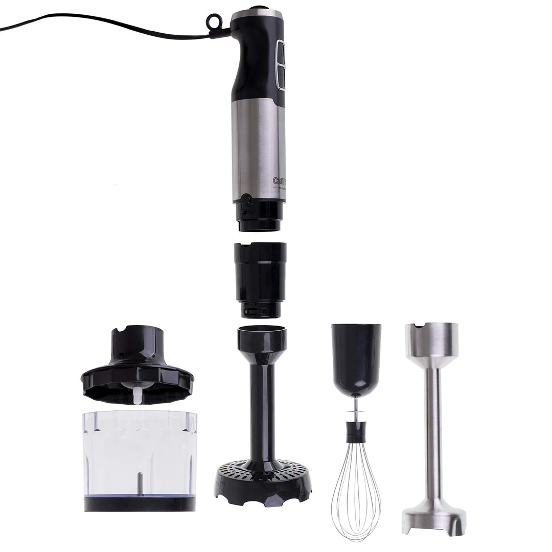 CAMRY CR 4623 Stabmixer, 1600 W, mit Zerkleinerer, Schneebesen, Turbo-Taste, Mixbecher, Pürierstab m