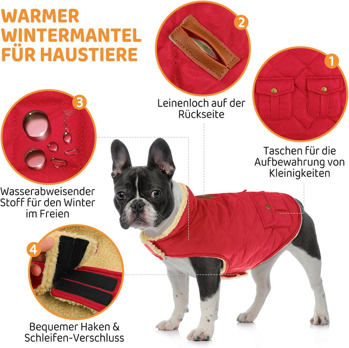 Queenmore Hundemantel Winter Mittelgrosse Hunde Warme Wintermantel Hund Fleece Hundejacke Wasserdich
