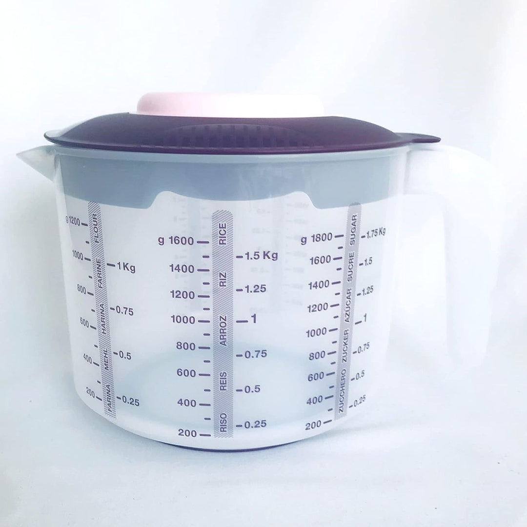 Tupperware Backen Rühr-Mix Messbecher Candy 2,0 L Rührbecher Backhelfer D216 brombeere lila rosa wei