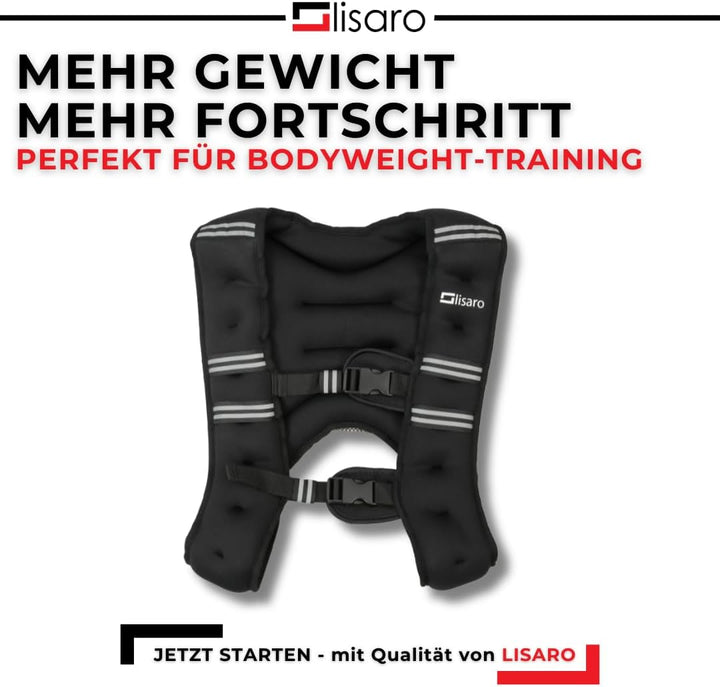 Lisaro Gewichtsweste 5-kg | ideal für Lauf Training | Gewichtsweste X-Style | Trainingsweste für Fit