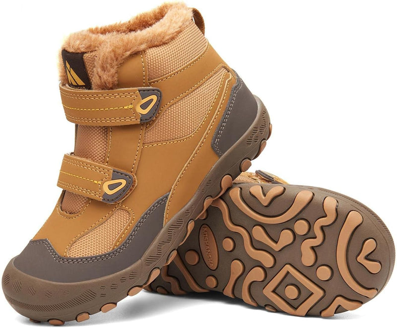 Mishansha Kinder Outdoor Winterschuhe Warm Gefüttert Winterstiefel, Gr.24-38 30 EU Tortilla Braun, 3