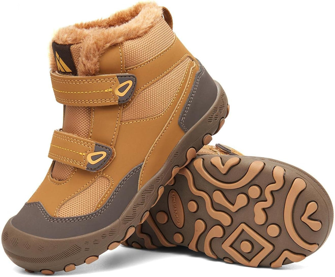 Mishansha Kinder Outdoor Winterschuhe Warm Gefüttert Winterstiefel, Gr.24-38 26 EU Tortilla Braun, 2