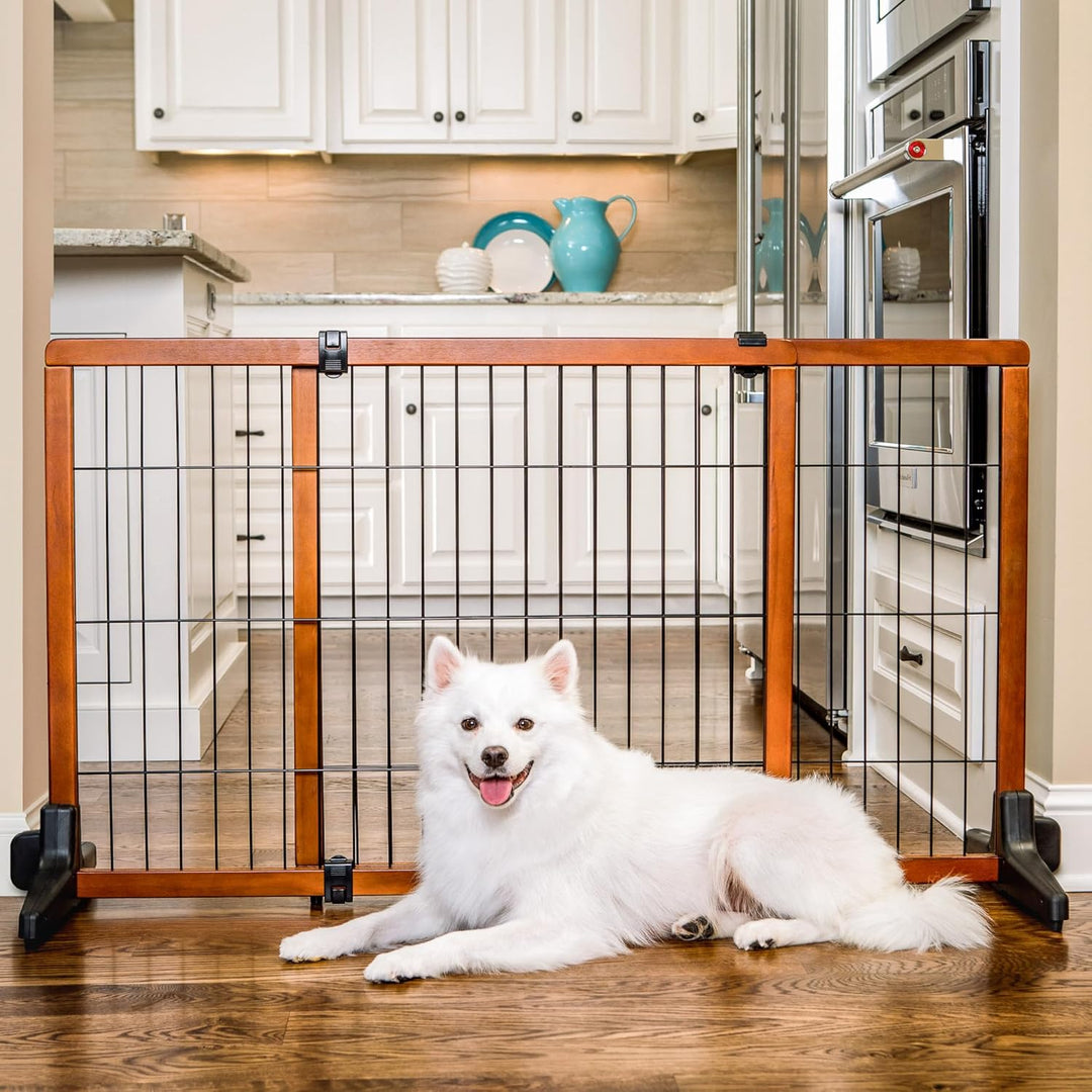 Carlson Pet Products Design Studio Haustiergitter aus Holz, freistehend, extra hoch/extra breit, Bra