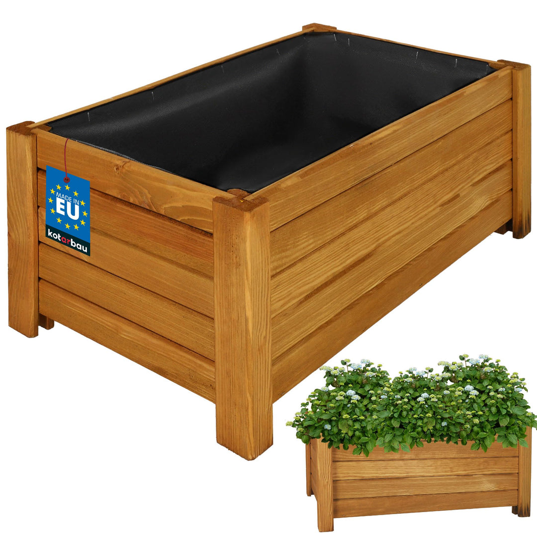 KOTARBAU® Blumenkasten - 58 x 34 x 25 cm - Pflanzkasten mit Vlies - Pflanzkübel gross aussen - Balko