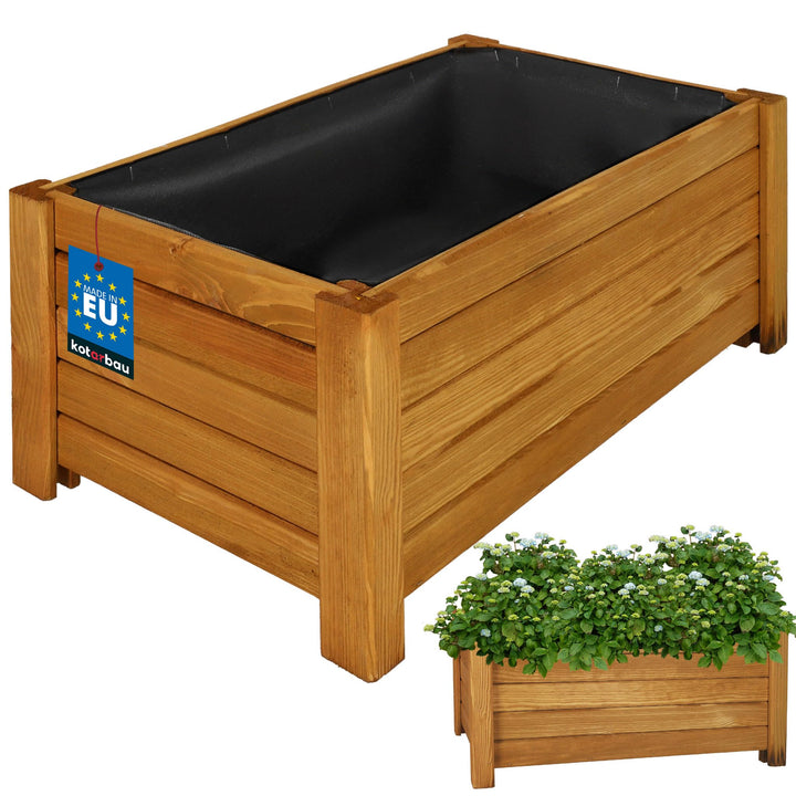 KOTARBAU® Blumenkasten - 58 x 34 x 25 cm - Pflanzkasten mit Vlies - Pflanzkübel gross aussen - Balko