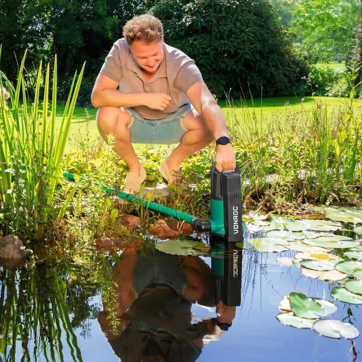 VONROC Tauchmotorpumpe 750W - 14000 l/h - Integrierter Schwimmer | Schmutz- und Klarwasser