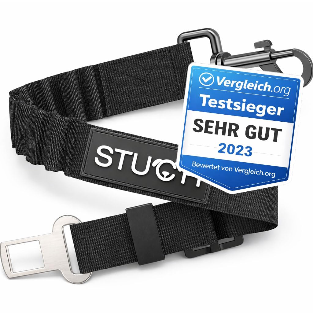STUCH Universeller Bungee Sicherheitsgurt für Hunde & Katzen - Passend für alle Hunderassen & Autoty