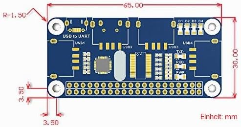 Waveshare 4 Port USB HUB Hubs HAT Compatible with USB2.0 1.1 for RPi Raspberry Pi Zero A+ B B+ 2 3 M