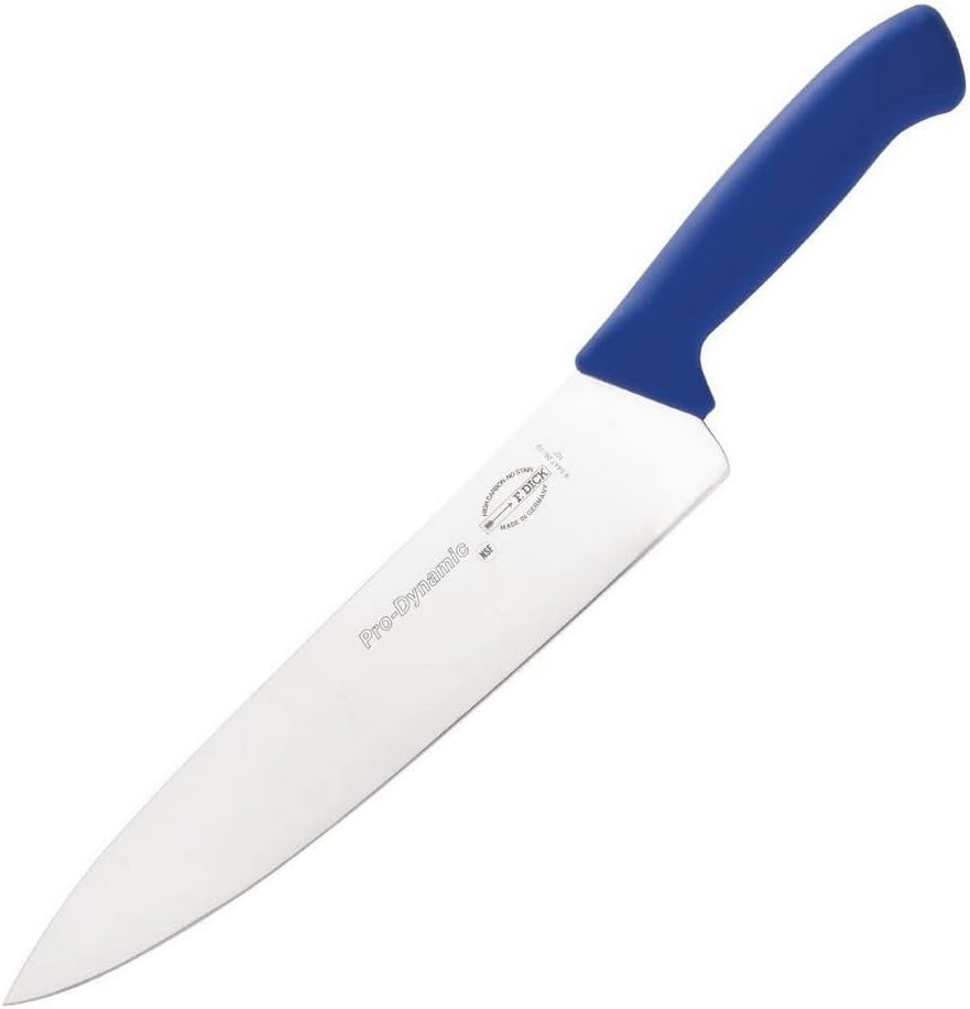 F. DICK ProDynamic Kochmesser (Klingenlänge 26 cm, Küchenmesser blau, Klinge X55CrMo14 Stahl, Härte