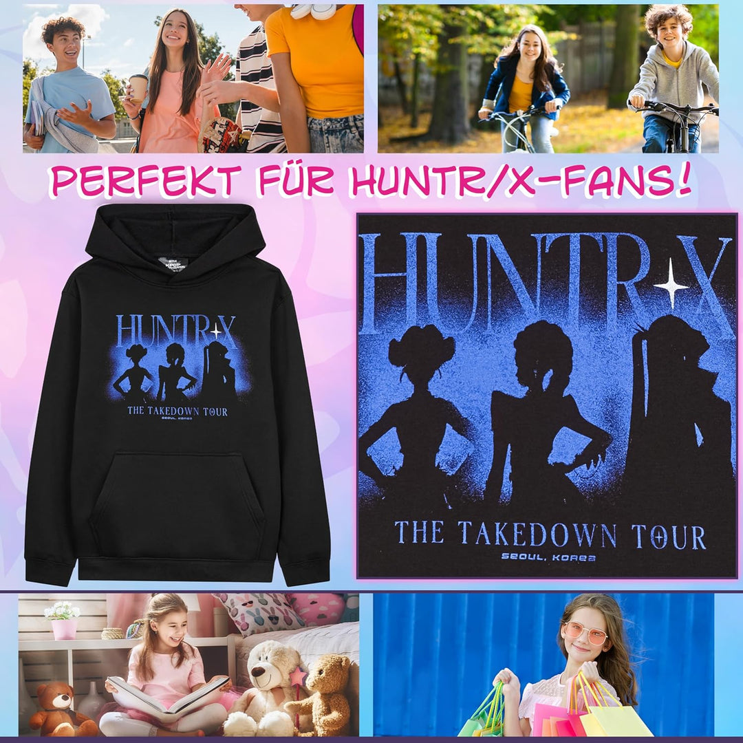 KPop Demon Hunters Offiziell Hoodie Mädchen Teenager, Taschen Fleece Pullover, Anime Huntrix Saja Bo