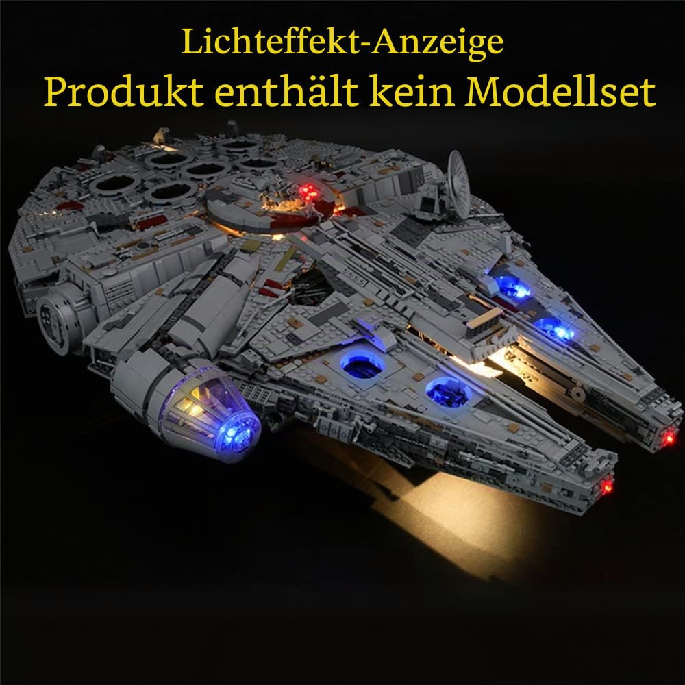 GEAMENT LED Licht-Set Kompatibel mit Lego Millennium Falcon Ultimate - Beleuchtungsset für Star Wars