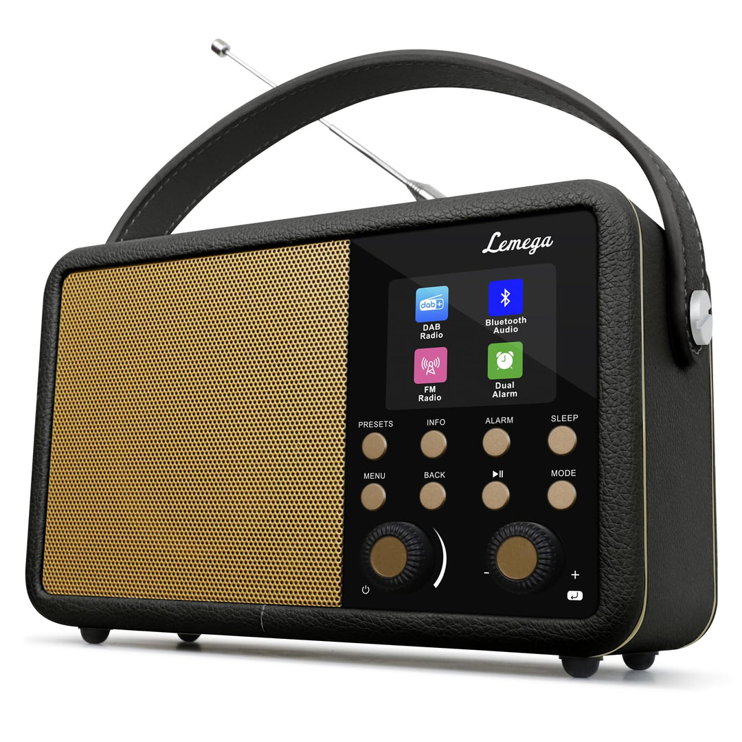 LEMEGA Class Finesse DAB+ Digitalradio mit Farbdisplay – Edler Bluetooth-Radiowecker mit 60 Senderpl