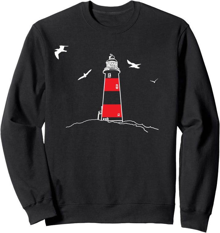 Leuchtturm Möwen Meer Ostsee Nordsee Küste Urlaub Zeichnung Sweatshirt