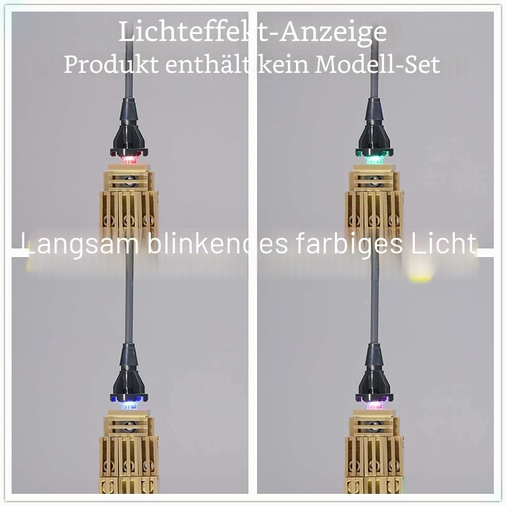 GEAMENT Verbesserte Version Licht-Set für New York City - Kompatibel mit Lego Architecture 21028 Bau