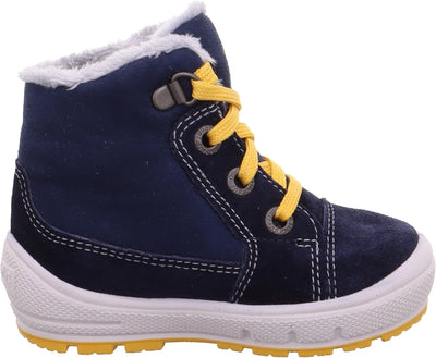 Superfit Baby-Jungen Groovy Warm Gefütterte Gore-tex Schneestiefel 19 EU Blau Gelb 8000, 19 EU Blau