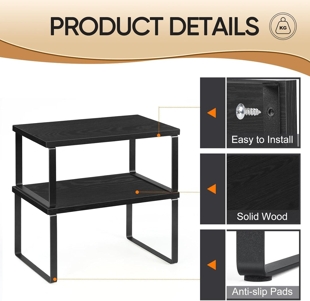 LIANTRAL Küchenschränke Organizer 4er Set, Küchenregal, Küchen Organizer, Erweiterbar und Stapelbar,