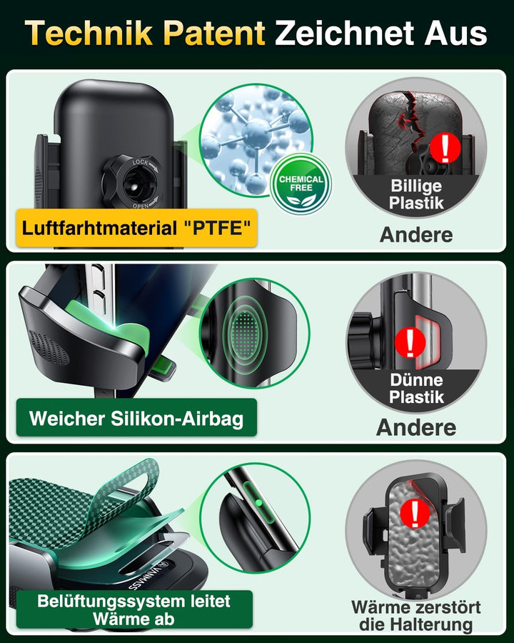 VANMASS Handyhalterung Auto [2025 Upgrade Bombenfest Lüftungshaken] Halterung Lüftung Clip Kfz Handy