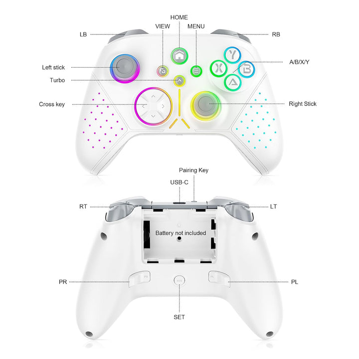 Gamrombo Wireless Controller für Xbox Series X|S, Xbox One, PC, iOS/Android, Kabelloser Gamepad mit