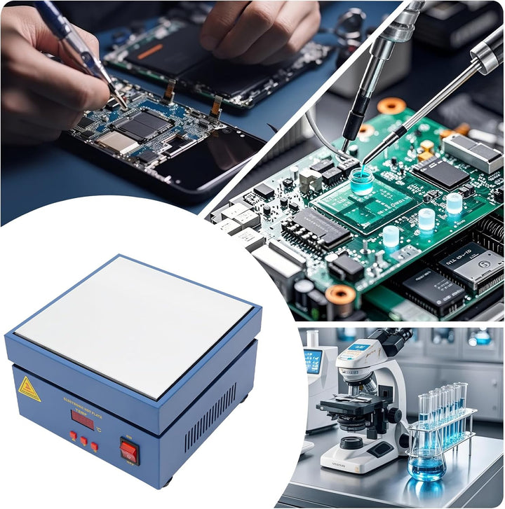 PCB Heizstation, 800W Elektrische Heizplatte Lötstation 200x200 MM, 50-400℃, Vorheizen Station, LCD