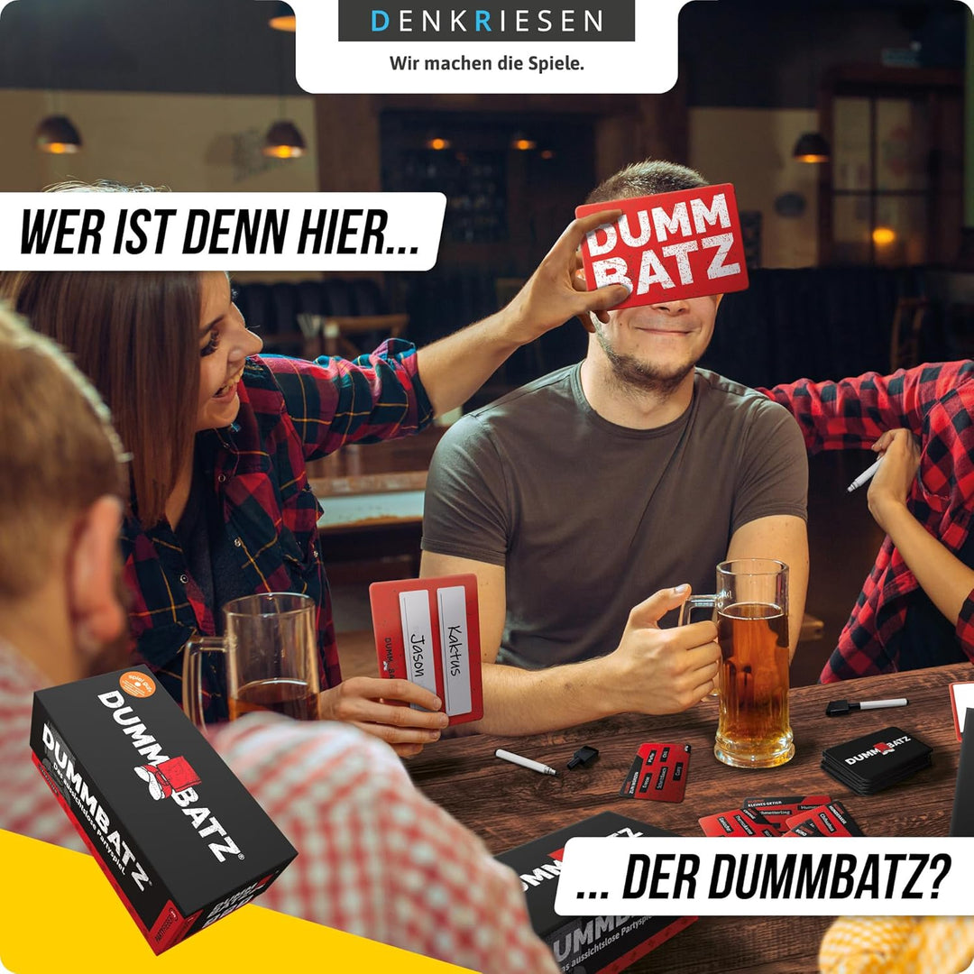 DENKRIESEN - PARTYFIEBER - DUMMBATZ Das aussichtslose Partyspiel | 300 Karten | 1500 Begriffe | Part
