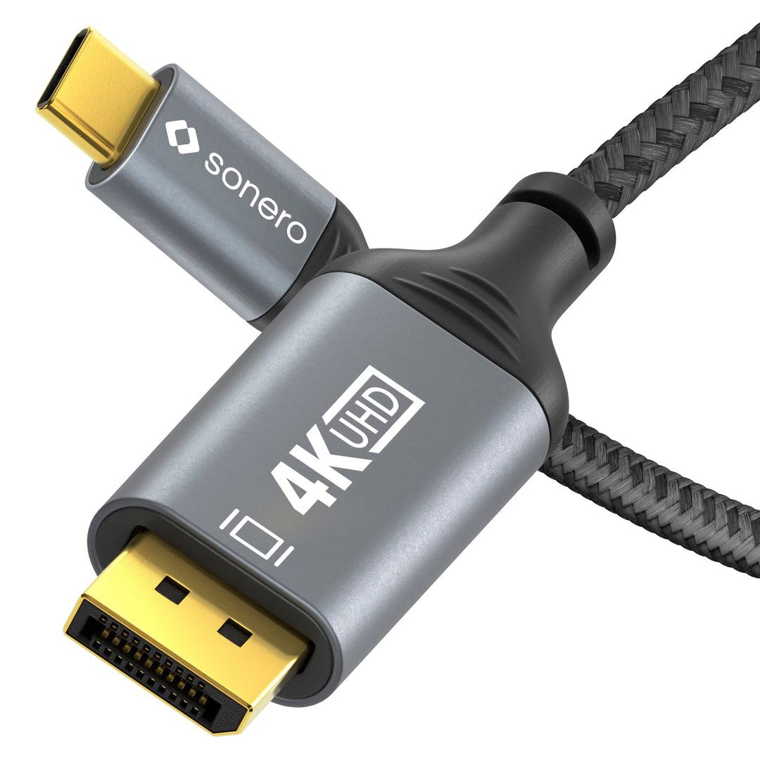 Sonero® 4K USB-C auf DisplayPort Kabel, DisplayPort Stecker auf USB-C Stecker, 4K 60Hz, 21,6 GB/s, B