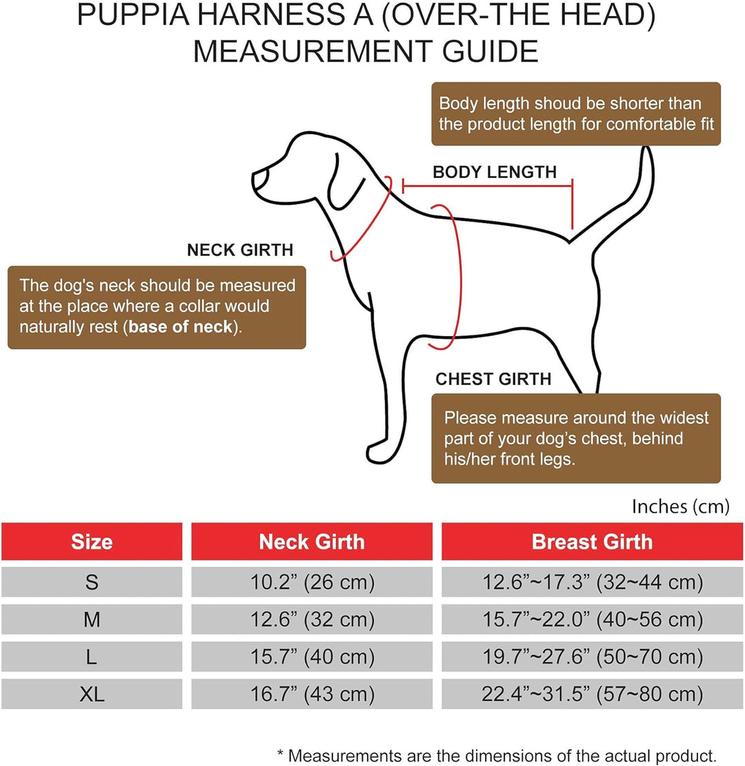 Puppia Hundegeschirr - Mollie Geschirr A – für kleine und mittelgrosse Hunde navy L, navy L