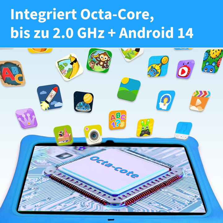 Veidoo Kinder-Tablet – 25,7 cm (10,1 Zoll) IPS-Augenpflege-Bildschirm, 7 GB (3 + 4) RAM, 64 GB ROM 5