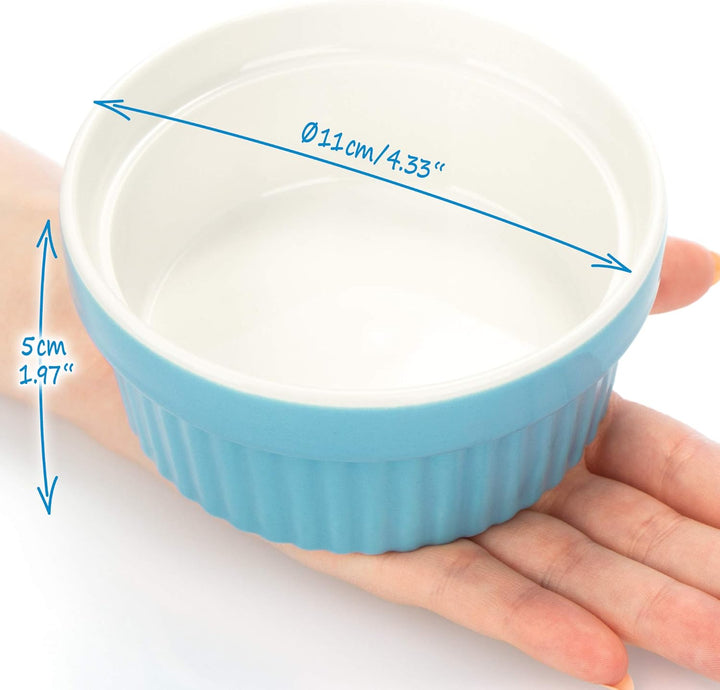 COM-FOUR® 12x Soufflé Förmchen - Creme Brulee Schälchen aus Keramik - Ofenfeste Förmchen - Dessertsc
