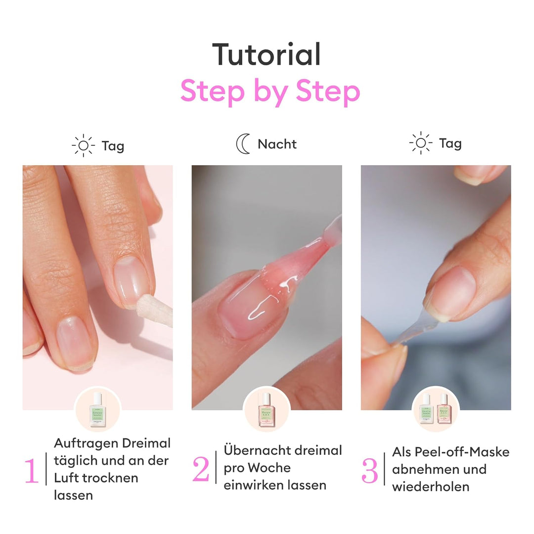 Manucurist Duo Day & Night – Routine für weiche oder geschädigte Nägel – Nagelset: 1 Nagelhärter und